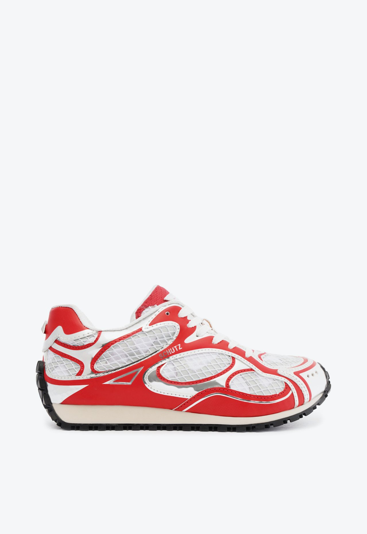 Tênis Cinza E Vermelho Schutz | ZZ MALL