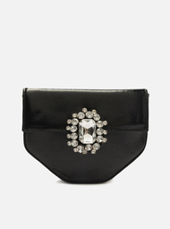 Bolsa Tiracolo Preta Arezzo Couro Pequena Pedraria