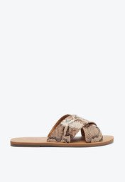 Rasteira Animal Print Anacapri Tiras Cruzadas Snake