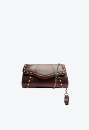 Bolsa Marrom Schutz Baguete Groove Couro Pequena