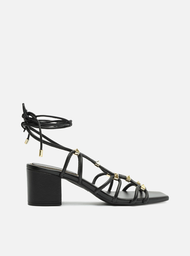 Sandália Preta Arezzo Salto Bloco Médio