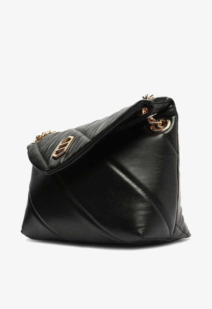 Bolsa Tiracolo Preta Arezzo Couro Kara Pequena