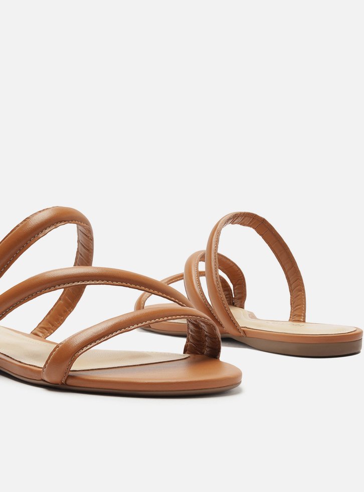 Rasteira Marrom Tiras Duplas