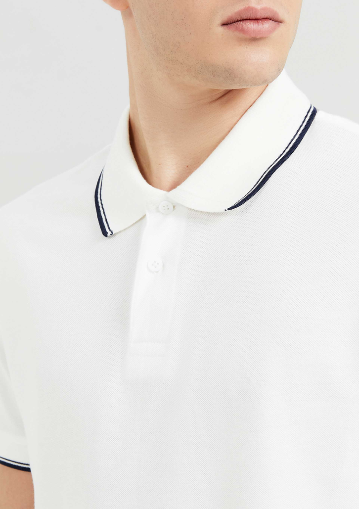 Camisa Polo Básica Branca Hering Manga Curta Em Piquet