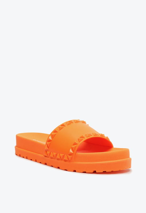 Chinelo Slide Jelly Triangle Laranja