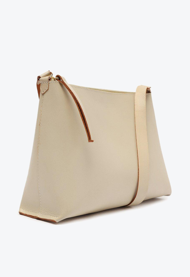 Crossbody Branca Anacapri Couro Cora Média