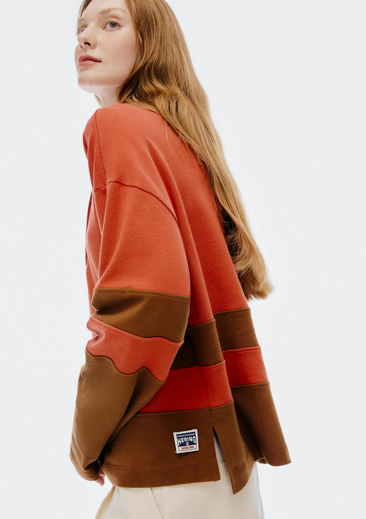 Blusão Oversized Laranja Hering Gola Polo