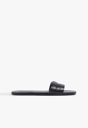 Slide Fresh Boho Couro Preto