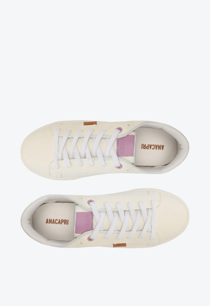 Tênis Branco E Lilás Anacapri Lili Flatform