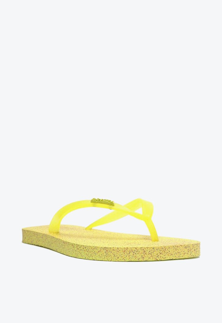 Chinelo De Dedo Amarelo Brizza Glitter