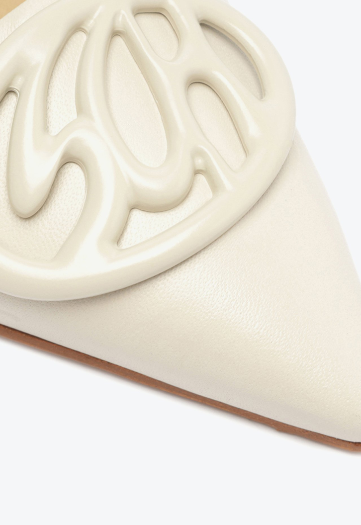 Sapato Scarpin Logomania Couro Branco