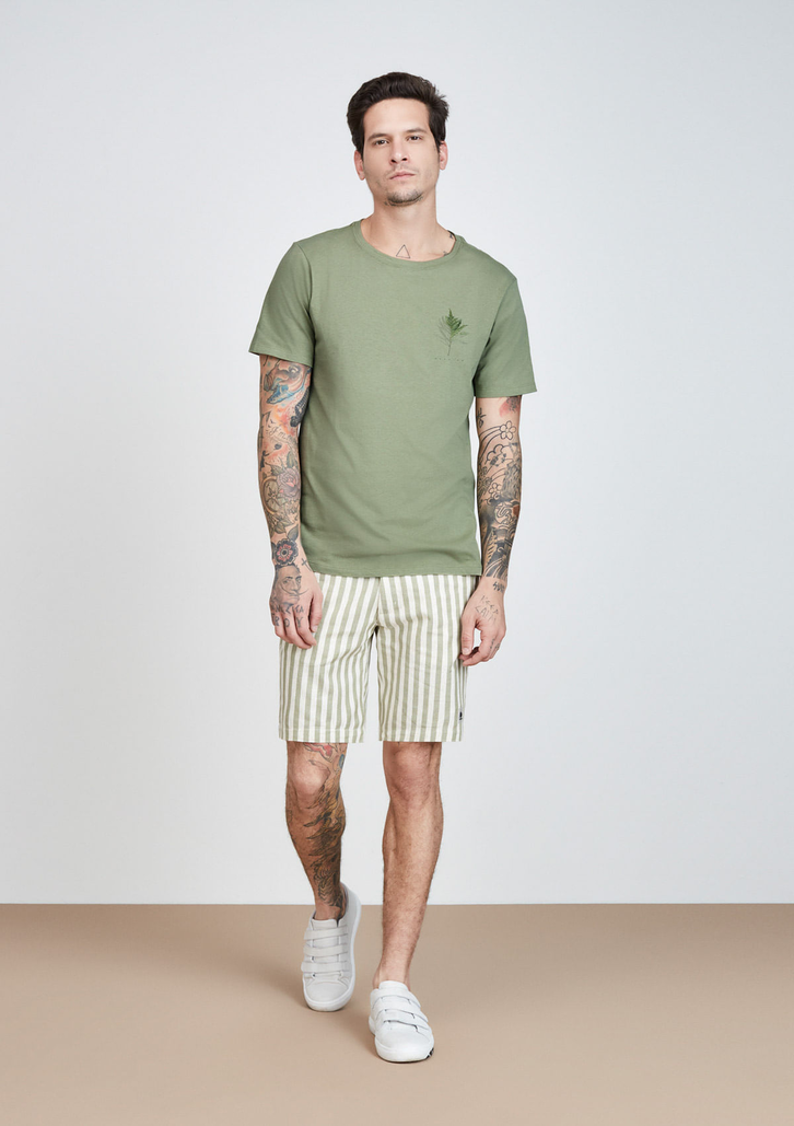 Camiseta Verde Dzarm Em Malha Ecológica Estampada