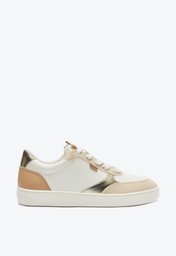 Tênis De Amarrar Branco Multineutro E Dourado Anacapri