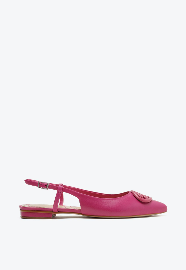 Sapatilha Rosa Pink Schutz Bico Fino Couro