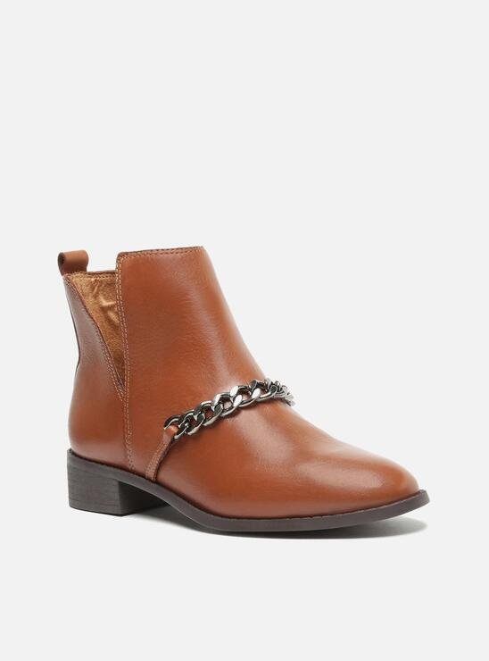 BOTA CURTO MARROM AREZZO CANO CORRENTE