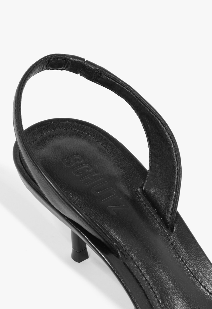 Slingback Couro Preto