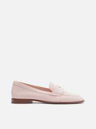 Mocassim Rosa Arezzo Soft Couro Bico Redondo Tira