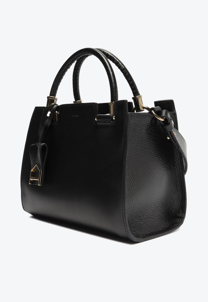 Bolsa Tote Preta Arezzo Couro Abbraccio
