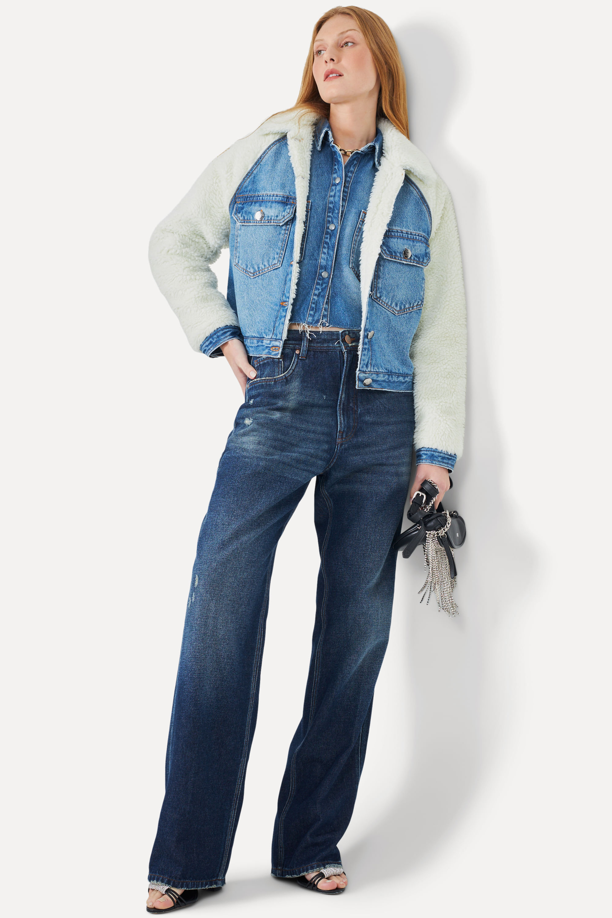 Jaqueta Jeans Azul Reversa Sherpa Raglan | ZZ MALL