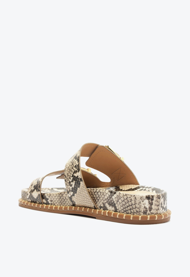 Papete Naomi Sporty Couro Snake