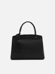 Bolsa Tote Preta Couro Bella Média