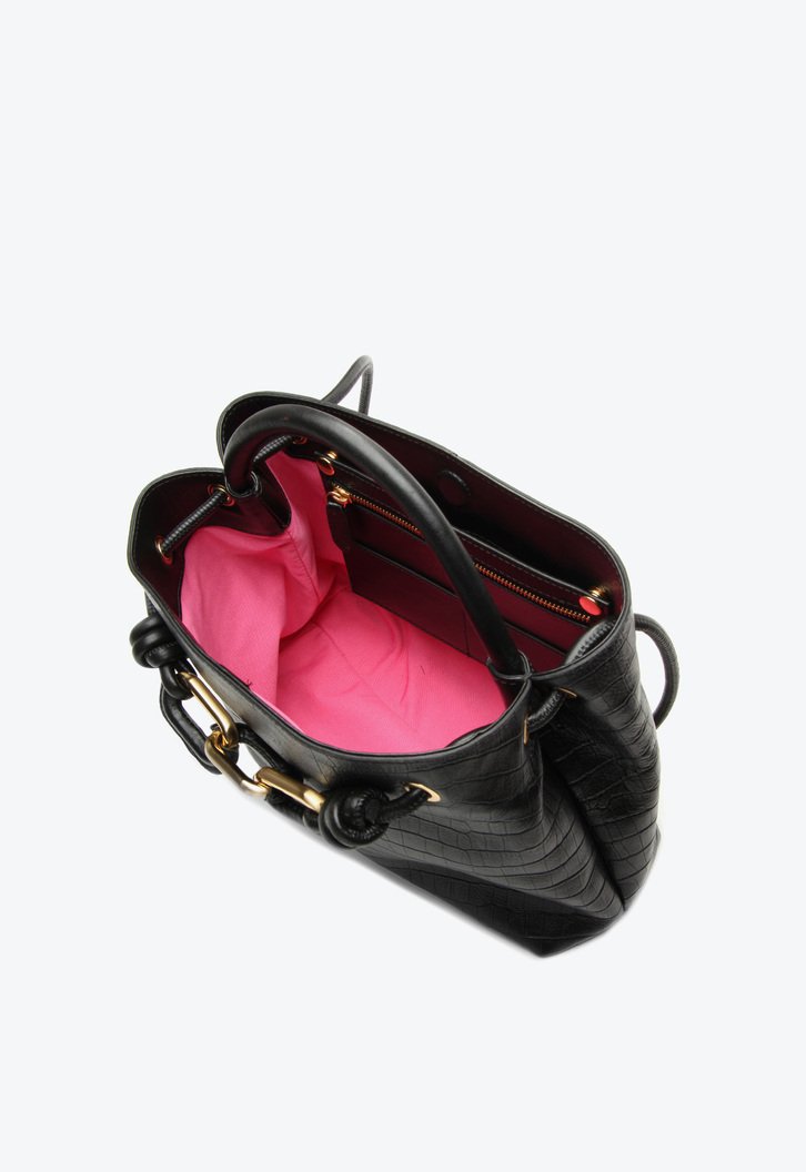 Bolsa Tote Preta Vicenza Mika Média