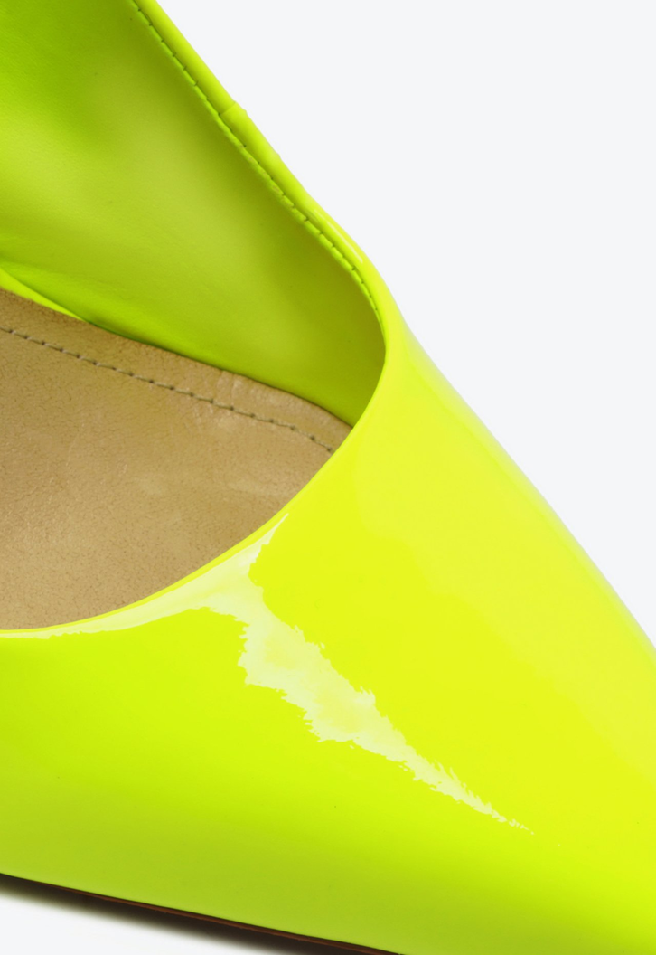 Sapato Scarpin Verniz Verde Neon
