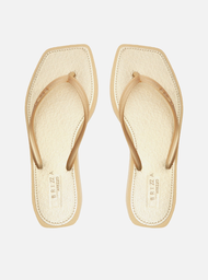 Chinelo de Dedo Dourado Recouro Metal Square