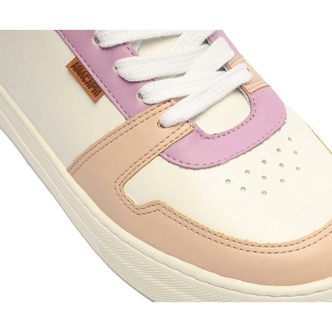 Tênis Branco e Lilás Ayla Detalhe Multiclorido