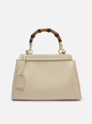 Bolsa Tote Off-white Arezzo Couro Grande Alça Bambu