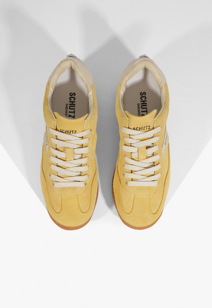 Tênis Vintage Couro Amarelo