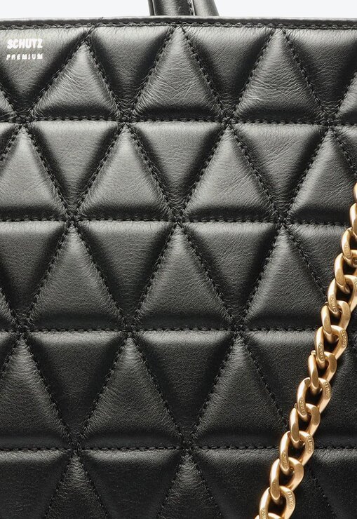 BOLSA TOTE PRETA SCHUTZ GRANDE NEW 944 COURO MATELASSÊ