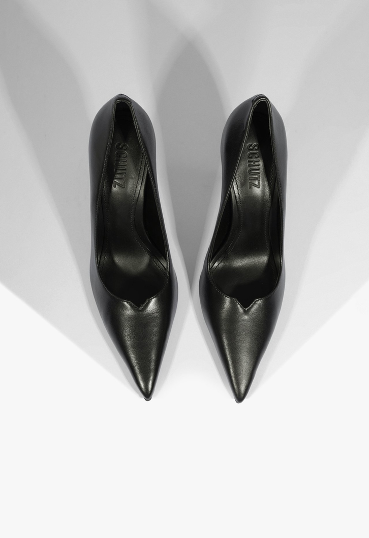 Scarpin Ines High Couro Preto
