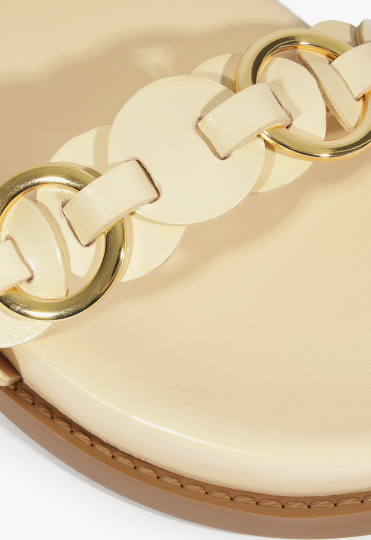 Sandália Papete Selina Sporty Couro Branca