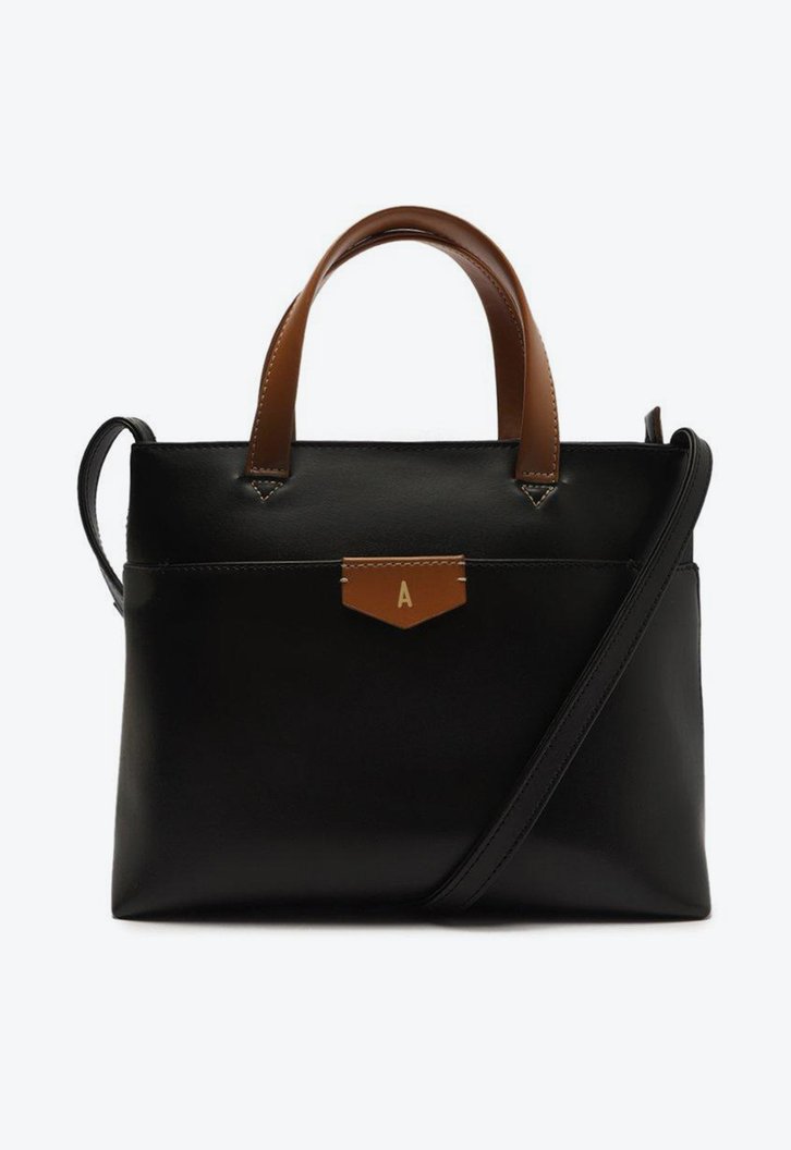 Bolsa Tote Preta Anacapri Bicolor Média