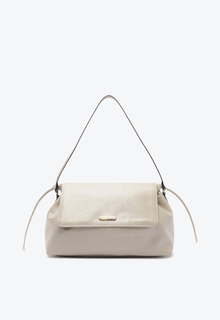 Bolsa Tiracolo Média com Tampa Branca