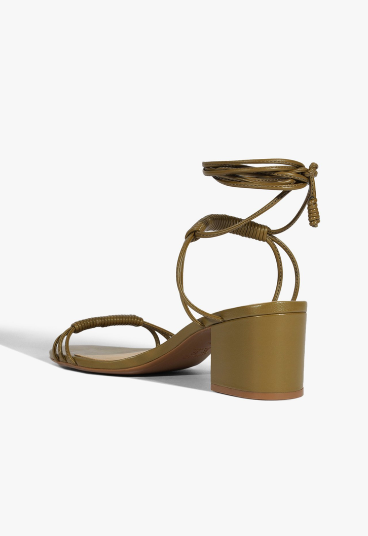 Sandália Block Heel Lace-Up Marrom