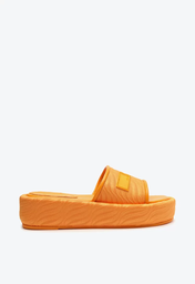 Sandália Papete Flatform Laranja Schutz Lorelay Tecido