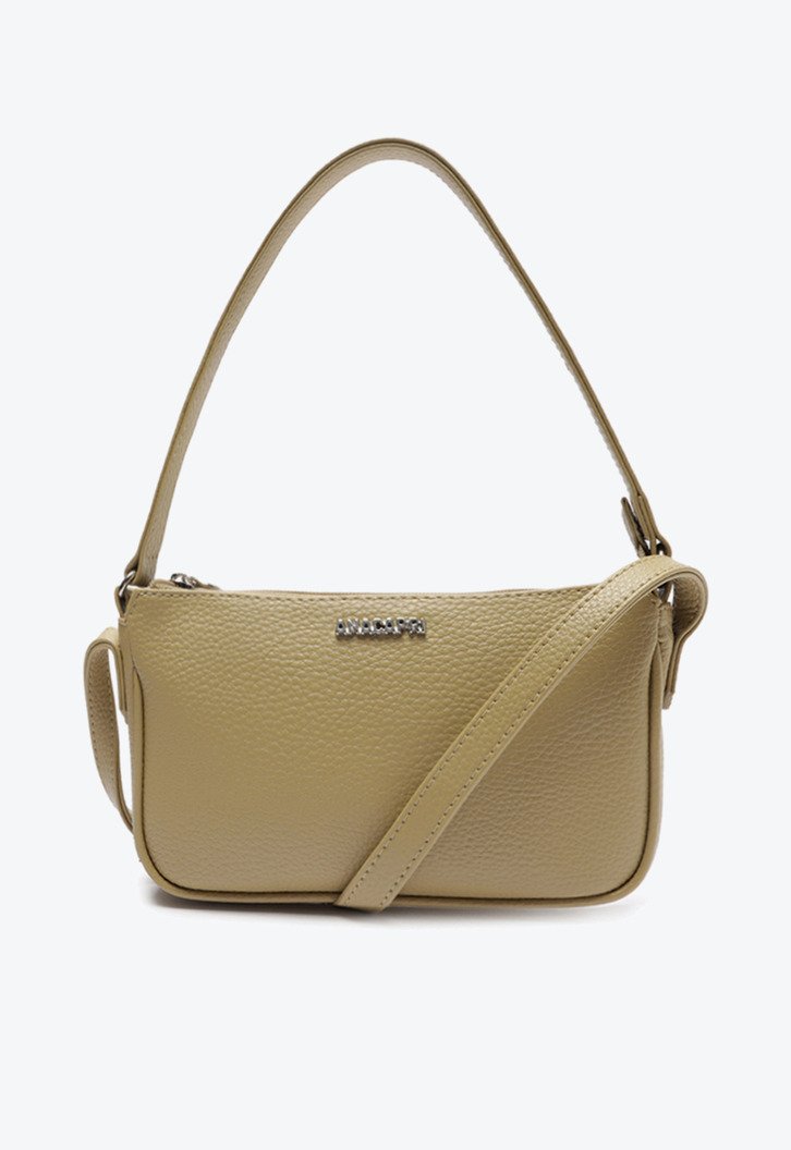 Bolsa Crossbody Baguete Nude Básica Pequena