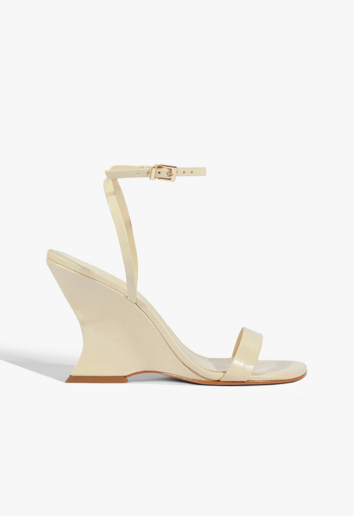 Sandália Anabela Siena Couro Branco