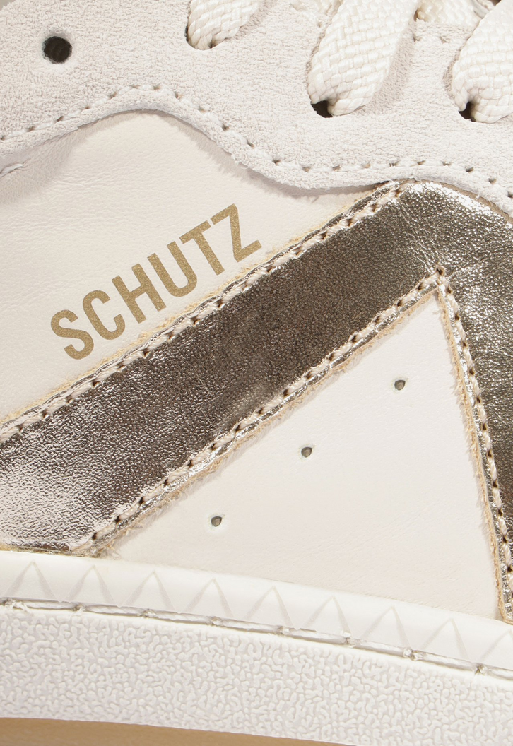Tênis ST 001 Couro Off White e Dourado | ZZ MALL