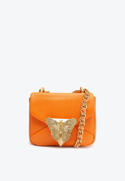 Bolsa Tiracolo Laranja Schutz Butterfly Pequena Couro