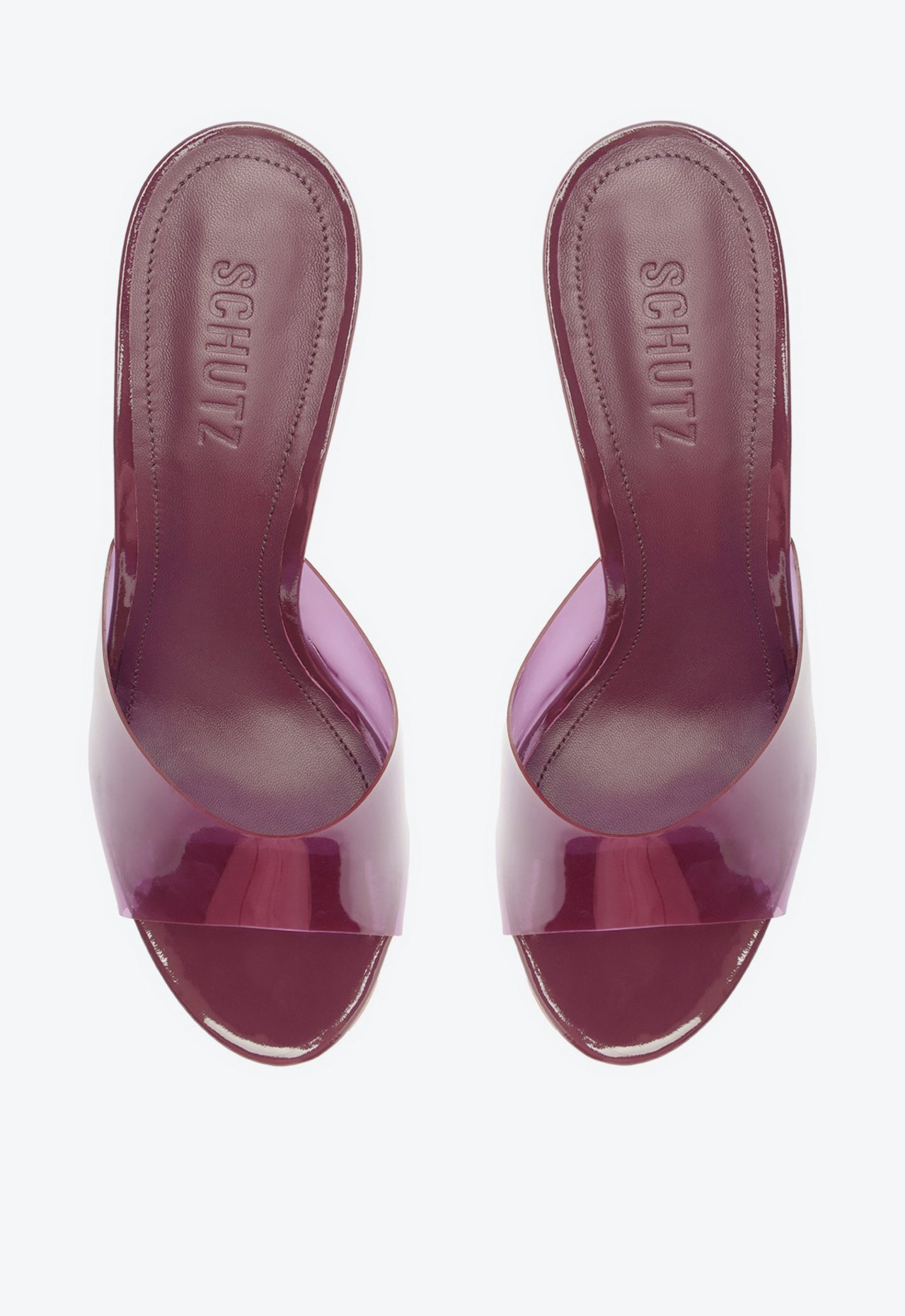 Sapato Mule Roxo Schutz Lina Vinil Salto Alto | ZZ MALL