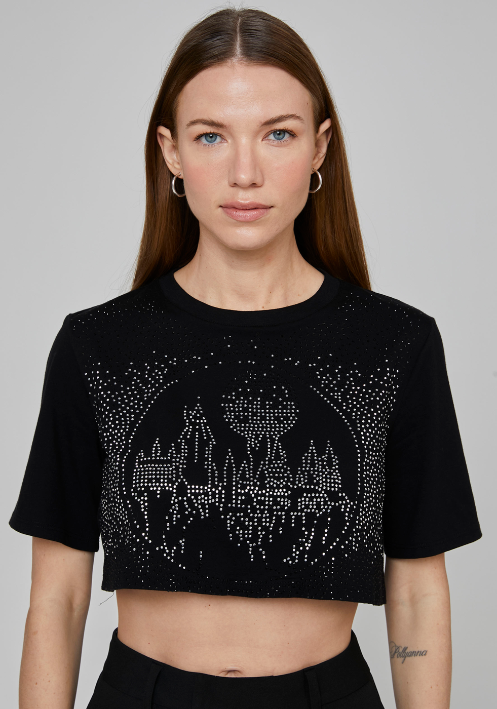T-shirt Cropped Preto My Favorite Things Hogwarts | ZZ MALL