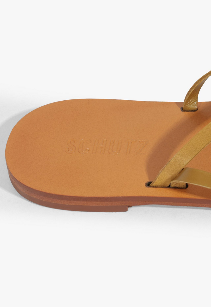 zhangrui7234054口 Sandália Rasteira Azure Couro Laranja | ZZ MALL