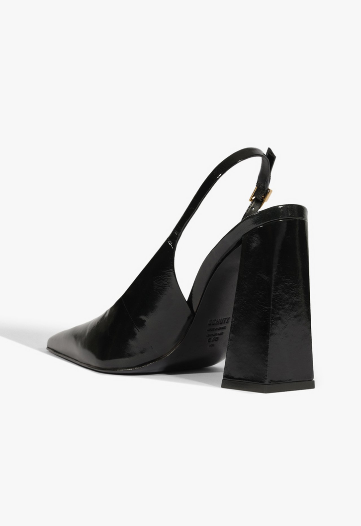 Scarpin Slingback Rhonda Couro Preto