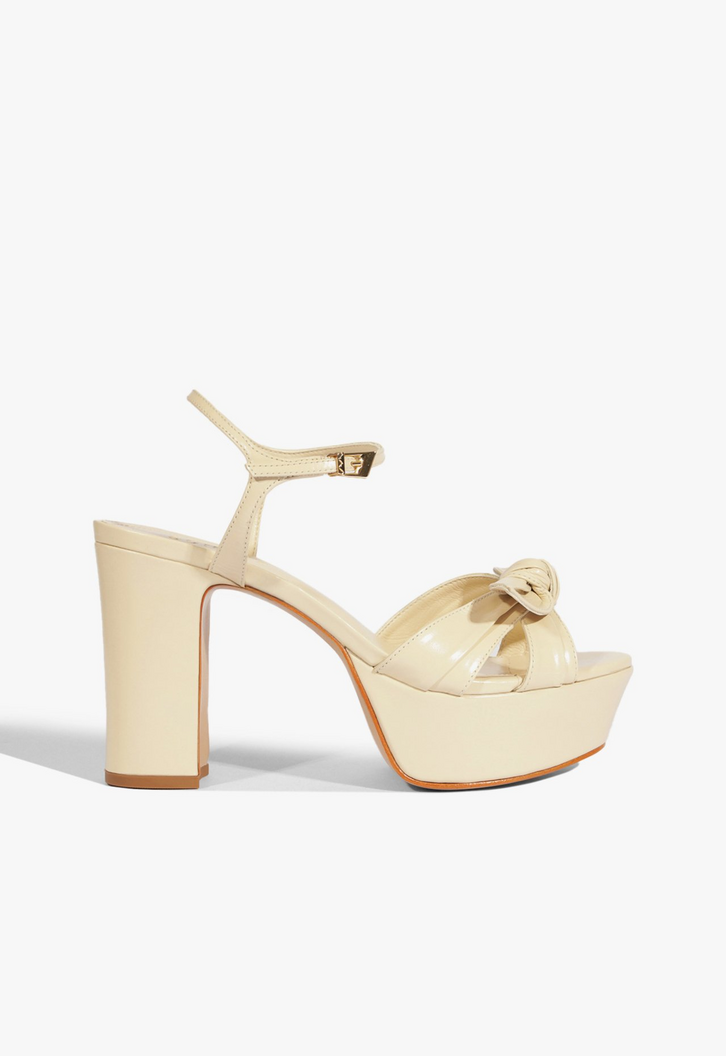 Sandália Plataforma Naomi Couro Branco