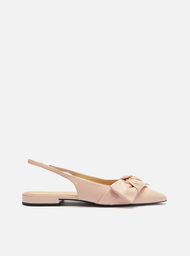 Sapatilha Rosa Arezzo Couro Slingback Maxi Laço