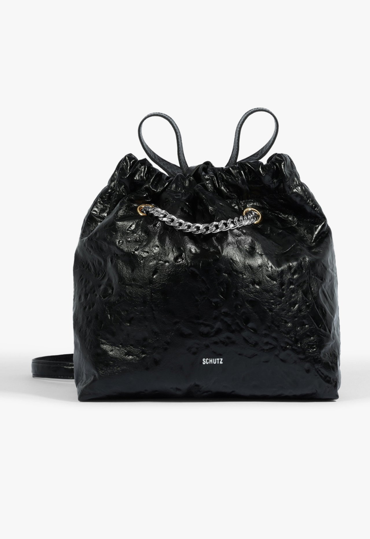 Bolsa Dazed Media Couro Preta | ZZ MALL