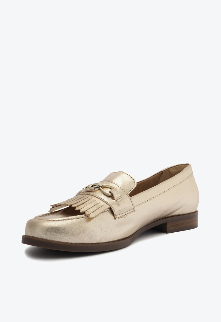Mocassim Dourado Franjas